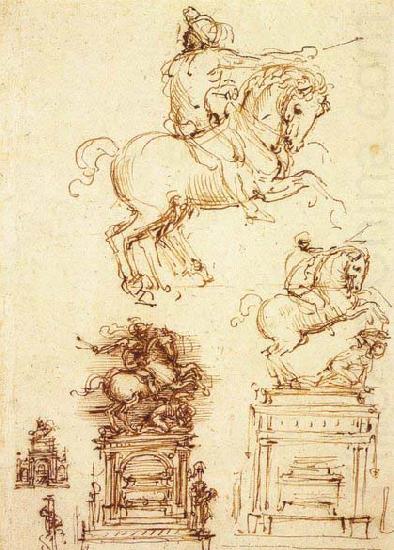 Study for the Trivulzio Equestrian Monument, Leonardo  Da Vinci